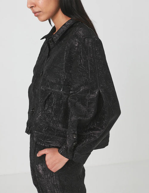 Rabens Saloner Glimmer Crop Jacket Clothing Rabens Saloner Medium Black 
