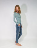 Egi Modal/Cashmere Overlocked Neck Top - Long Sleeved Clothing EGI   