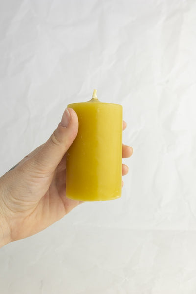 Yellow Beeswax Pillar Candle 50mm x100mm Candles National Candles