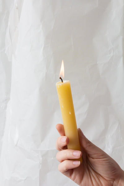 Yellow Beeswax Tall Candle Taper 24cm Candles National Candles