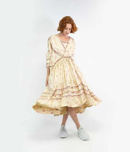 Lela Jacobs Japanese Cotton/Vintage Silk T Shirt Dress w Arms