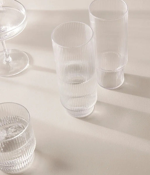 Ripple Long Drink Glass Set of 4 Homewear Ferm Living   