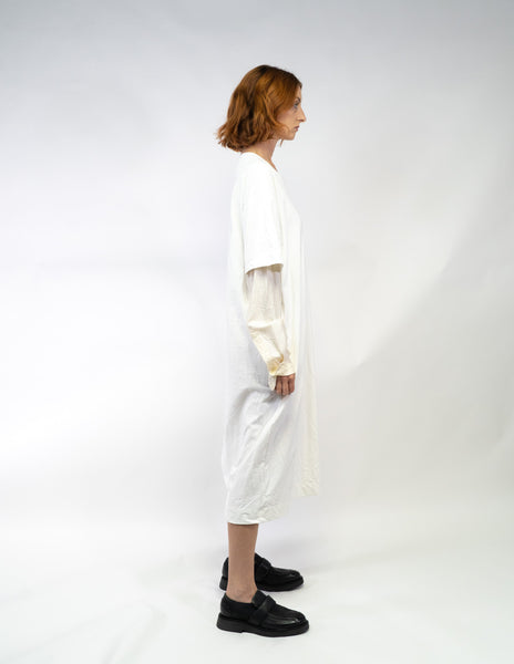 Lela Jacobs Japanese Cotton/Vintage Silk T Shirt Dress w Arms Clothing Lela Jacobs   