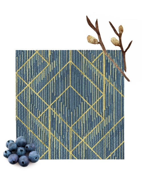 Paw Geometric Deco Napkin Homewear Ribbons & Blues   