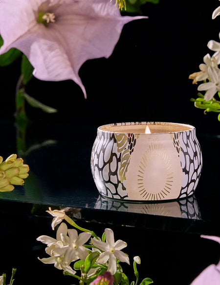 Voluspa  Candle White Cypress - Glass Lid
