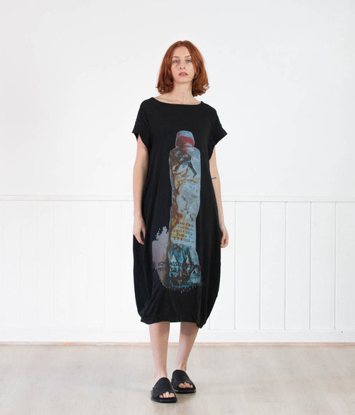 Rundholz Black Sean Dress Clothing Rundholz Black X Small Black Print RH 