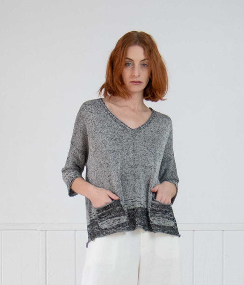 Transit Par-Such Contrast 3/4 Top Clothing Transit Black 1 