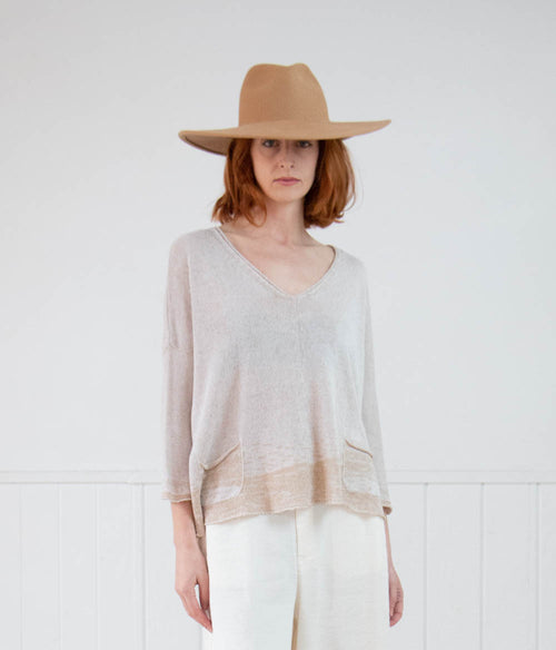 Transit Par-Such Contrast 3/4 Top Clothing Transit Natural 1 
