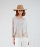Transit Par-Such Contrast 3/4 Top Clothing Transit Natural 1 