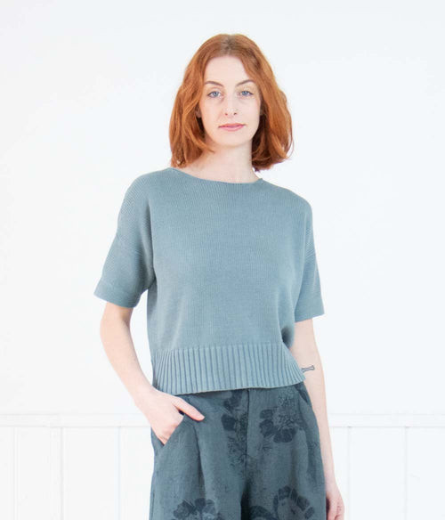 Transit Par-Such Blue Knit Top Clothing Transit   