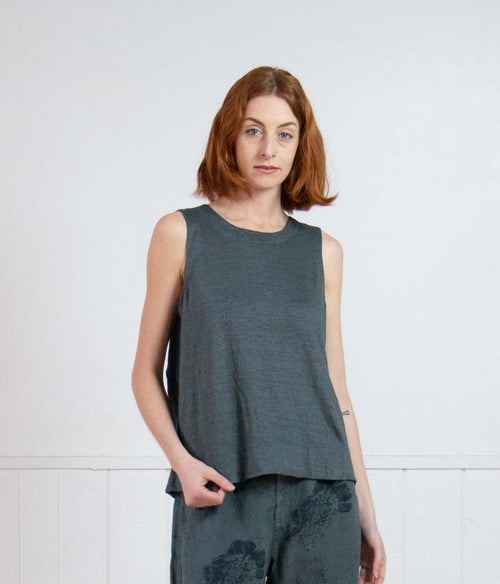 Transit Par-Such Linen Tank Top Clothing Transit 1 Blue 