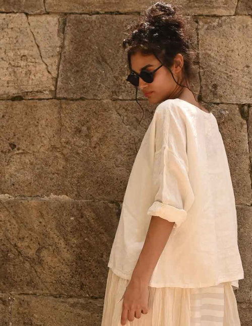 Meg By Design Paola Top Clothing Meg by Design Warm White Small 