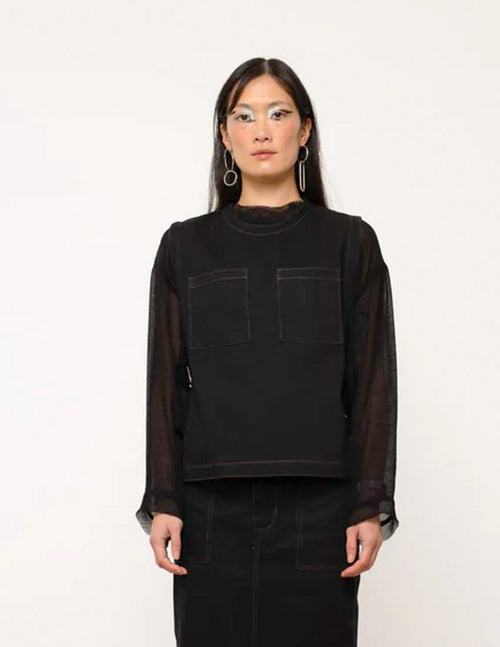 Jpalm Denim Work Vest Clothing JPalm Black  