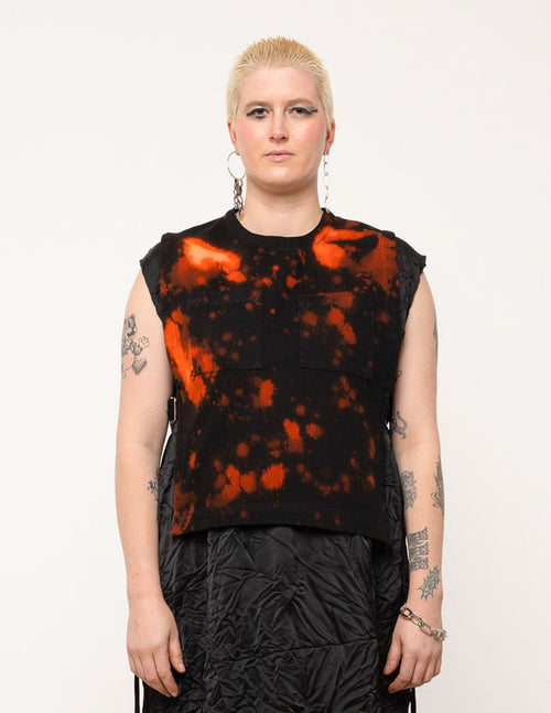 Jpalm Denim Work Vest Clothing JPalm Orange Bleach  