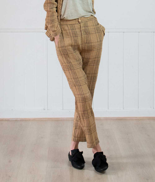 Transit Par-Such Plaid Pants Clothing Transit Caramel 1 