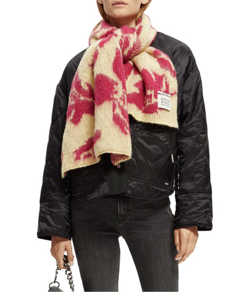 Scotch And Soda Brushed Jacquard Scarf Clothing Scotch & Soda Popcorn Print  