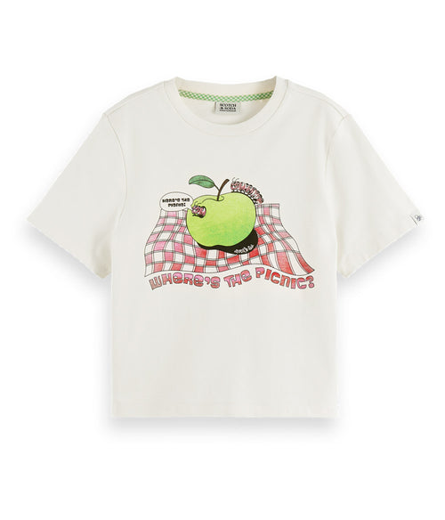 Scotch and Soda Graphic Printed Cropped Tee Clothing Scotch & Soda   
