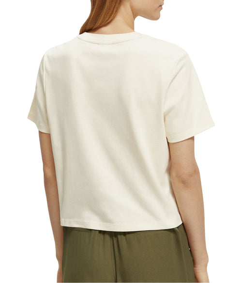 Scotch and Soda Graphic Printed Cropped Tee Clothing Scotch & Soda   