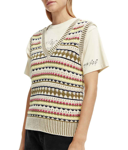 Scotch and Soda  Mixed Stitch Knitted Vest Clothing Scotch & Soda   