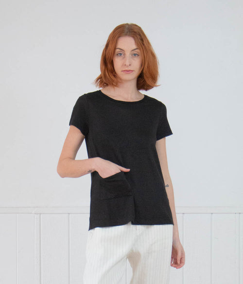 Transit Par-Such Signature Linen Tee Clothing Transit Black 1 