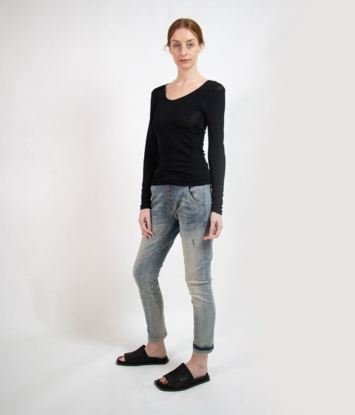 EGI Merino Silk Long Sleeve Scoop Neck Top Clothing EGI   