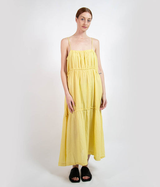 Rabens Saloner Nadina Tiered Dress Clothing Rabens Saloner Small Lemon 