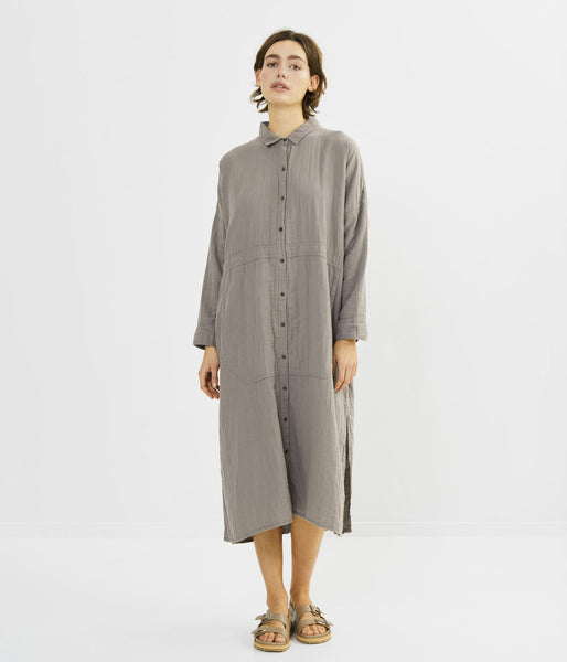 Rabens Saloner Maddie Double Pocket Dress Clothing Rabens Saloner Small Soft Slate 