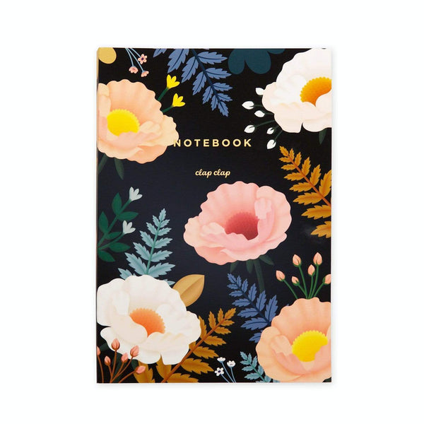 Notebook Oriental Poppy Homewear Saison Black  