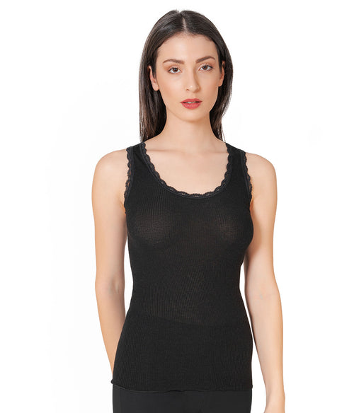 EGI Lace Trim Tank Top Clothing EGI Black Small/Medium 