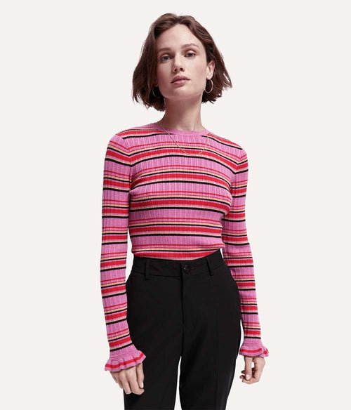 Scotch & Soda Rib Stripe Pull Over Clothing Scotch & Soda Small Cone 