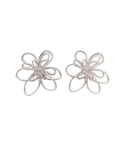Rachel Stichbury Undone Flower Earrings/Stirling Silver Jewellery Rachel Stichbury   