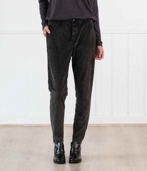 Transit Par-Such Slim Pant w Treatment Clothing Transit Anthracite Cord 2 