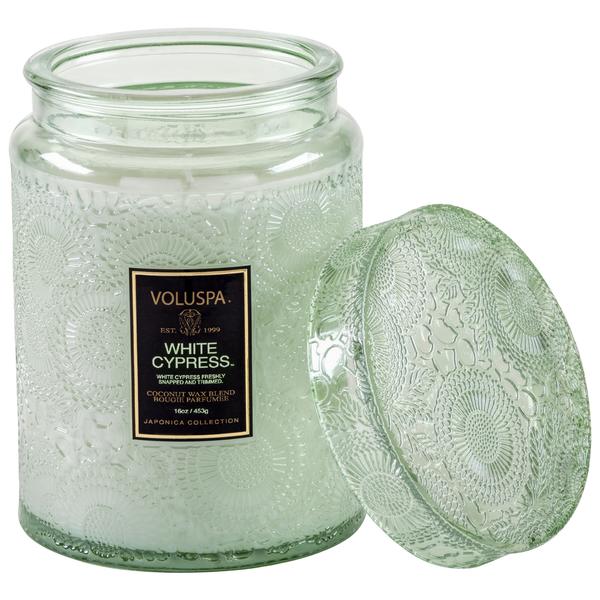 Voluspa  Candle White Cypress - Glass Lid Candles Voluspa   