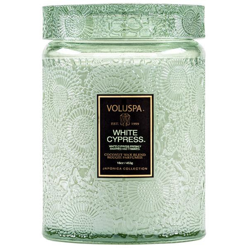 Voluspa Candle White Cypress - Glass Lid Candles Voluspa   