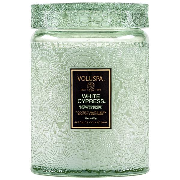 Voluspa Candle White Cypress - Glass Lid Candles Voluspa   